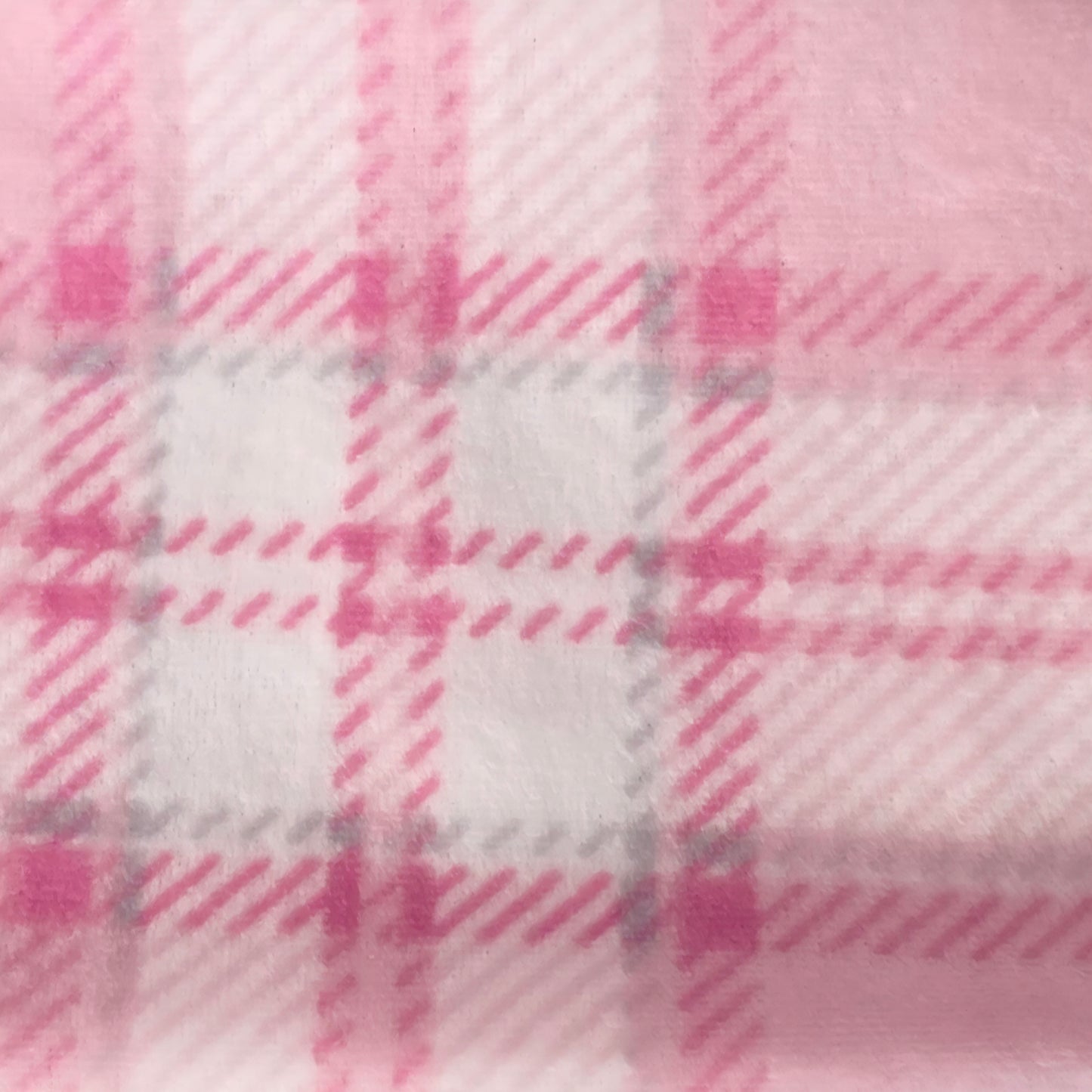 Minky Fleece Ear Warmer Headband - Pale Pink Plaid