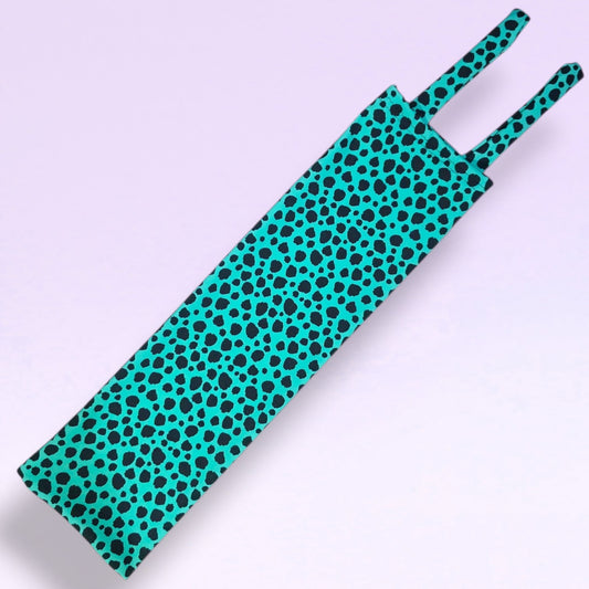 Slinky tail bag - Teal & Black spots
