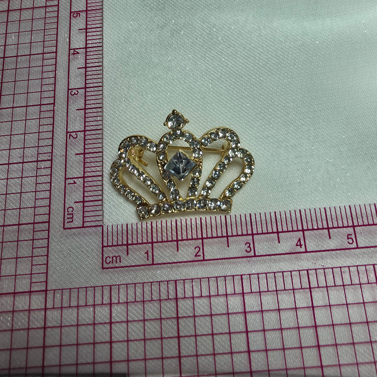 Gold Jewel Princess Crown Brooch
