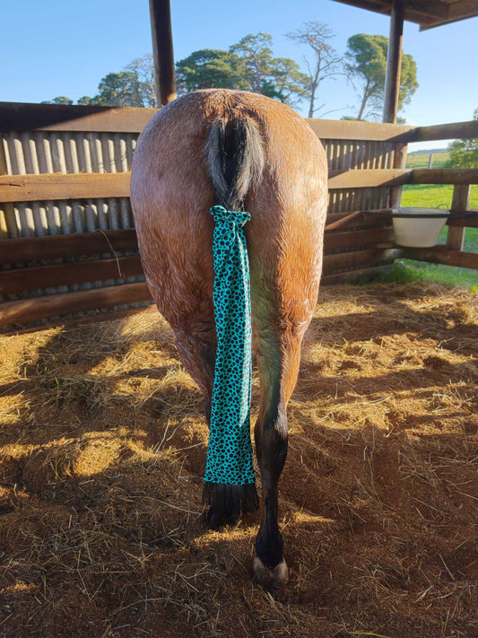 Swish Slinky Tail Bag - Teal & Black Spots