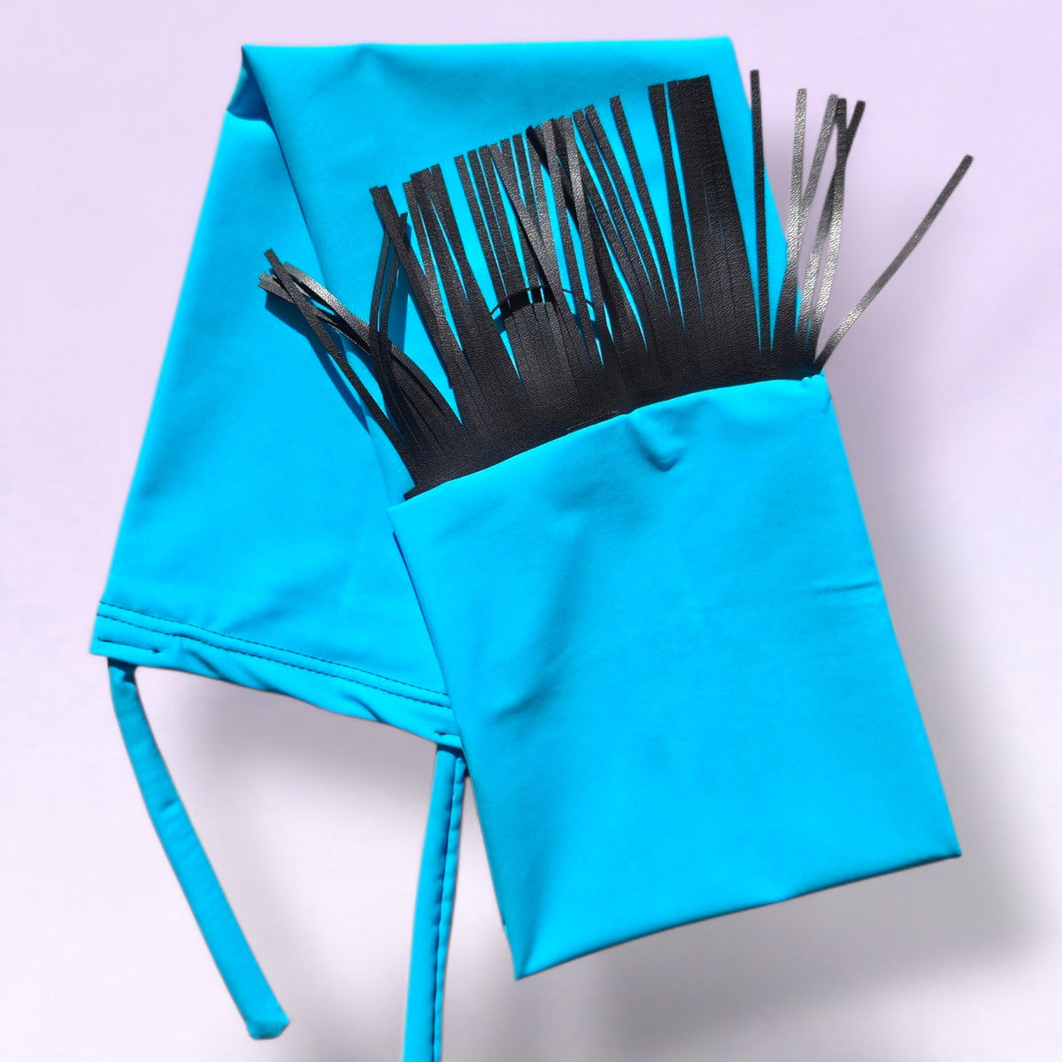 Aqua Swish Slinky Tail Bag with Black Tassels