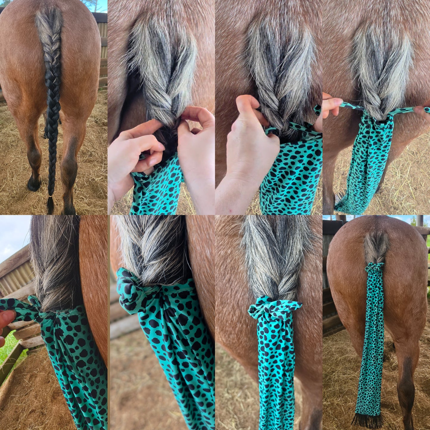 Swish Slinky Tail Bag - Teal & Black Spots