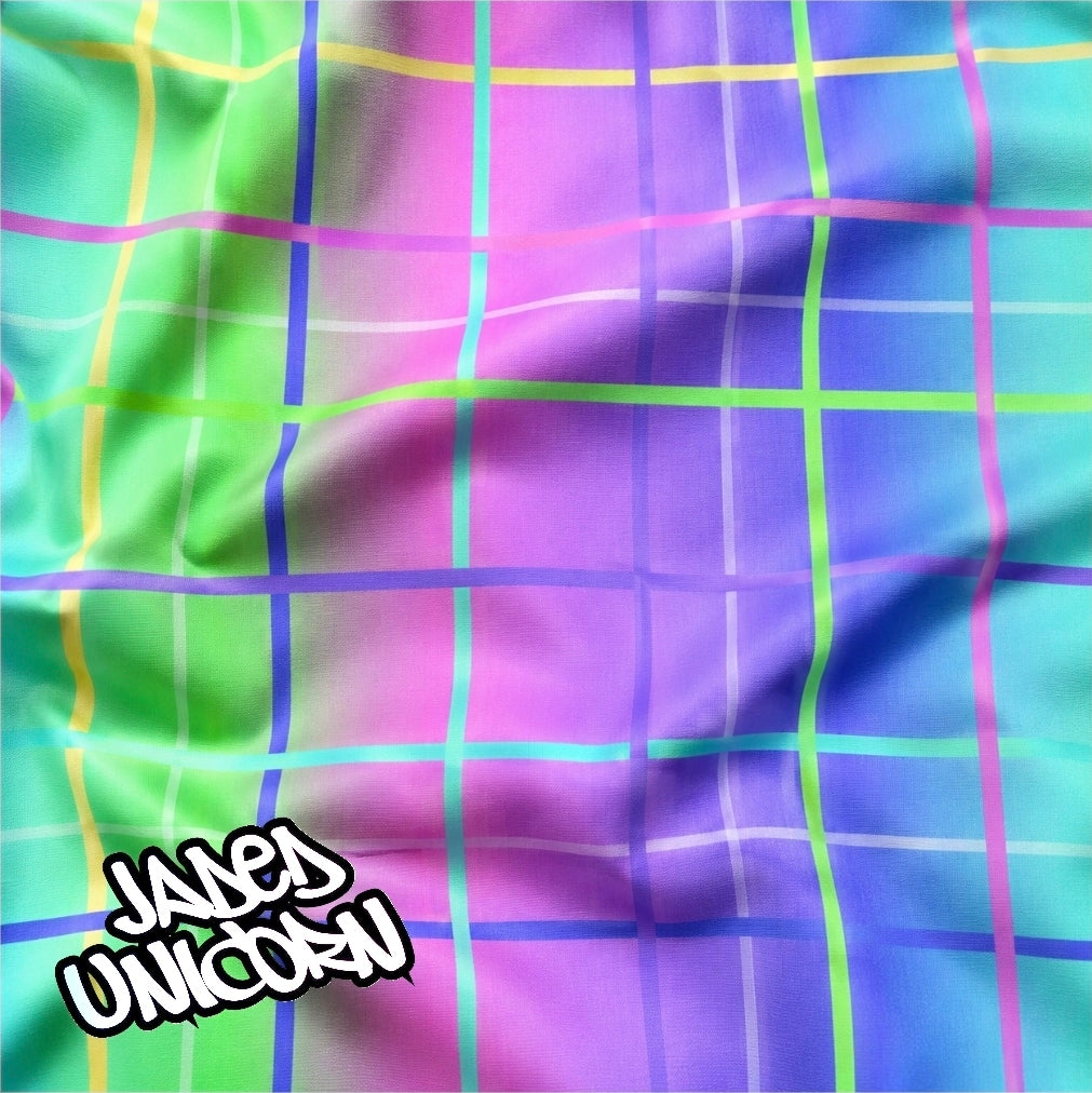Swish Slinky Tail Bag - Neon Rainbow Plaid