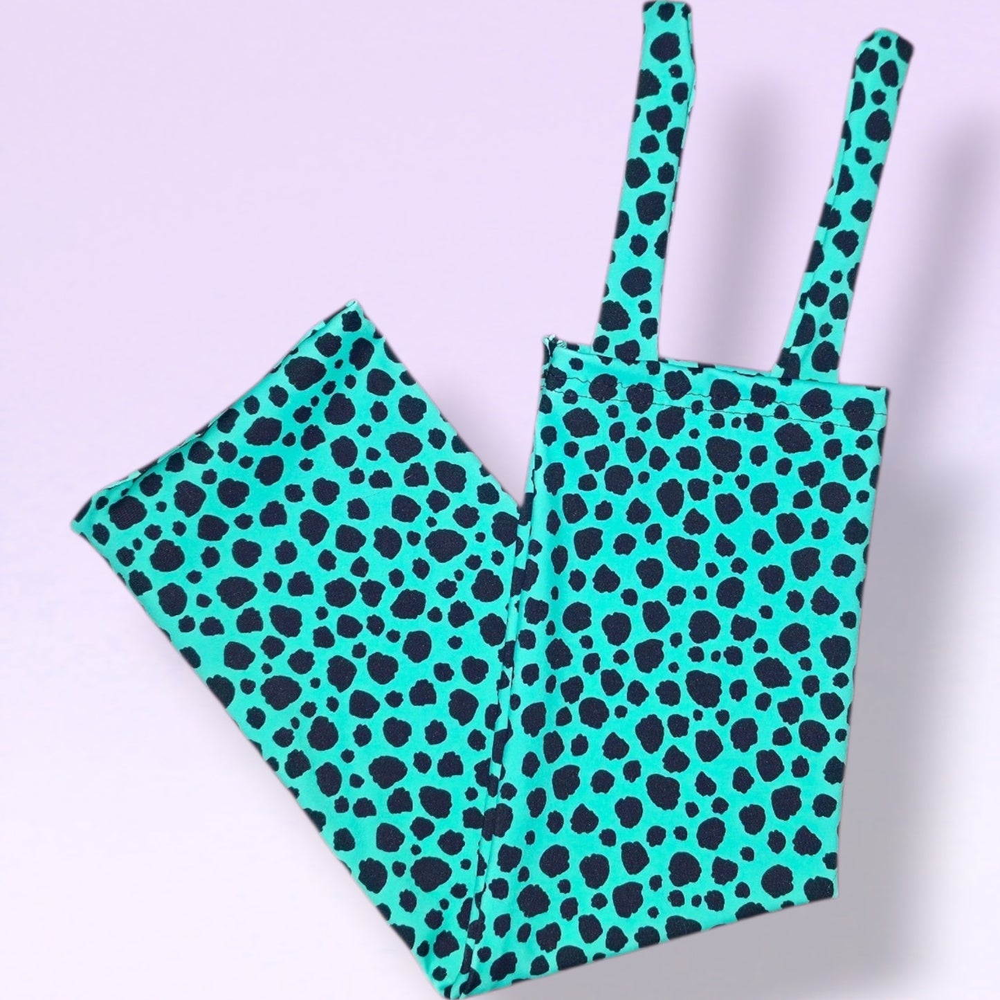Slinky tail bag - Teal & Black spots