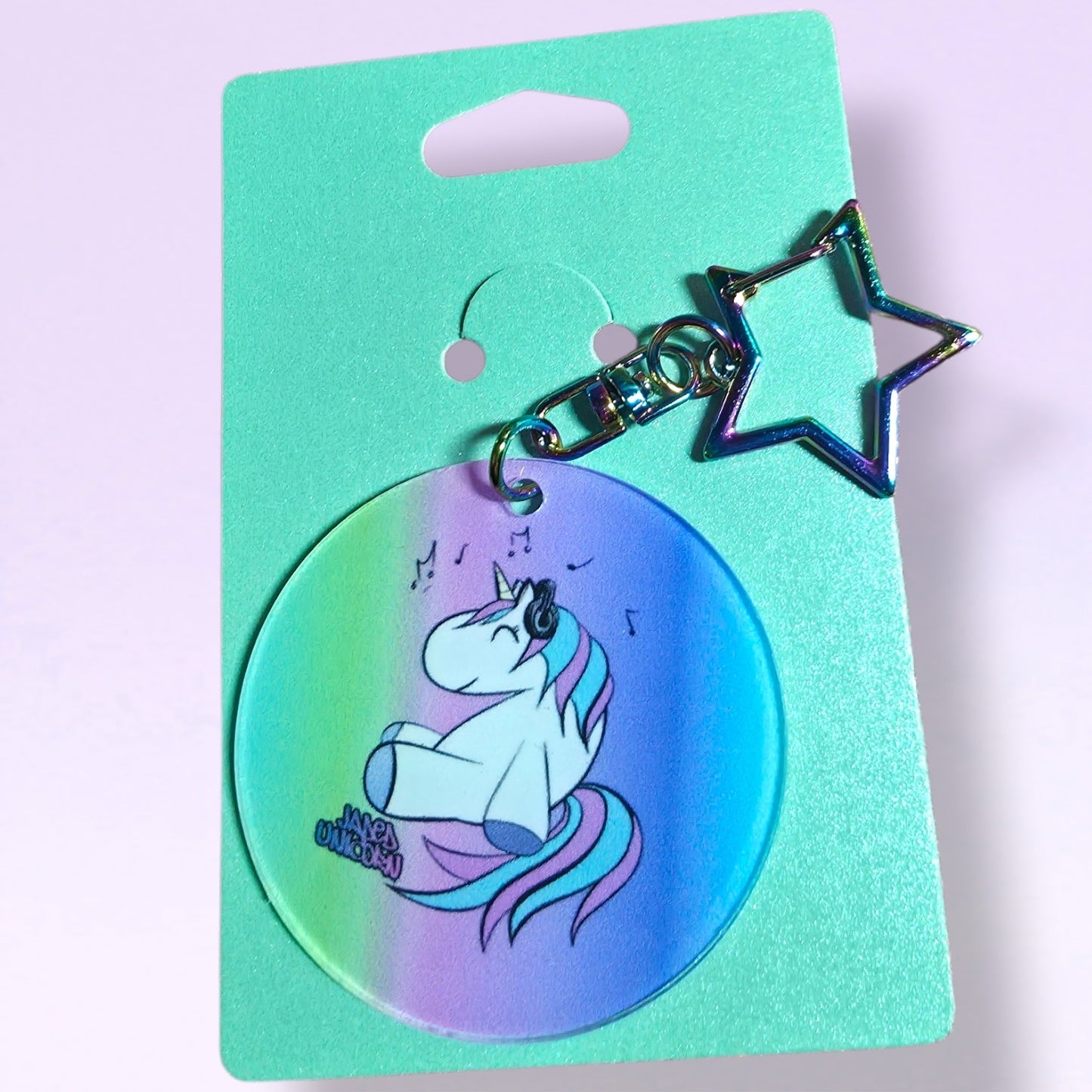Jaded Unicorn Acrylic Keyring - Rainbow