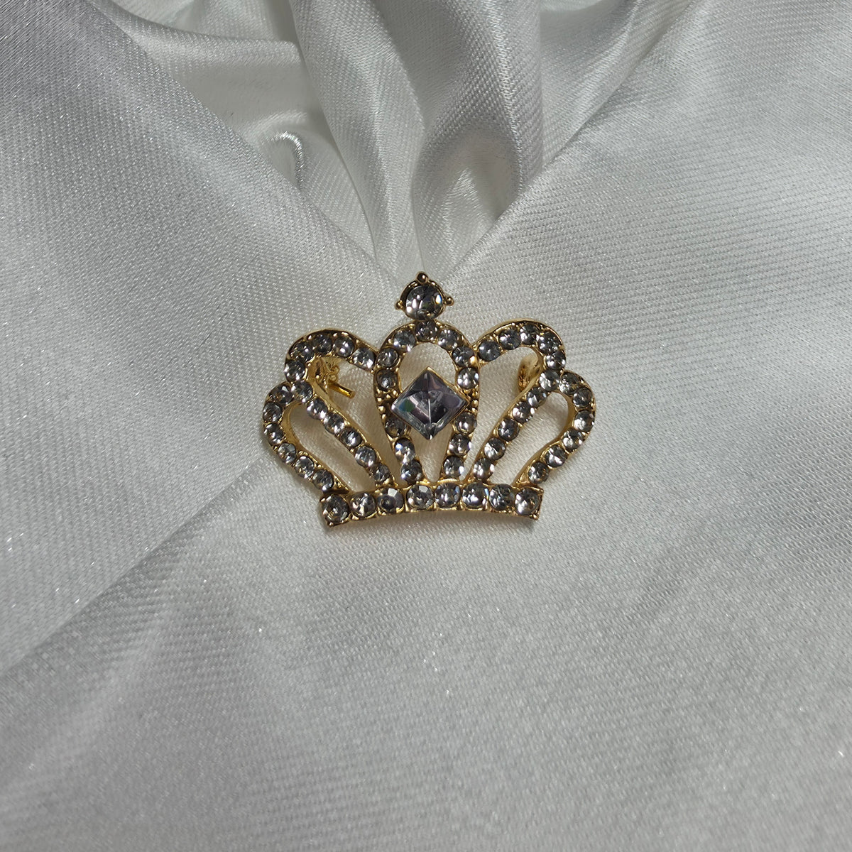 Gold Jewel Princess Crown Brooch