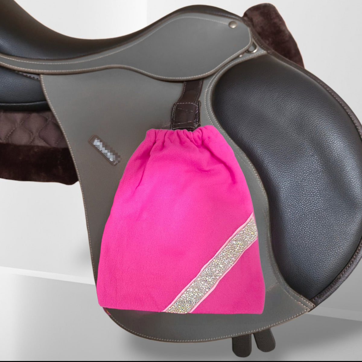 NQR 50% OFF! Stirrup Socks - Pink with Rainbow AB Crystal Bling