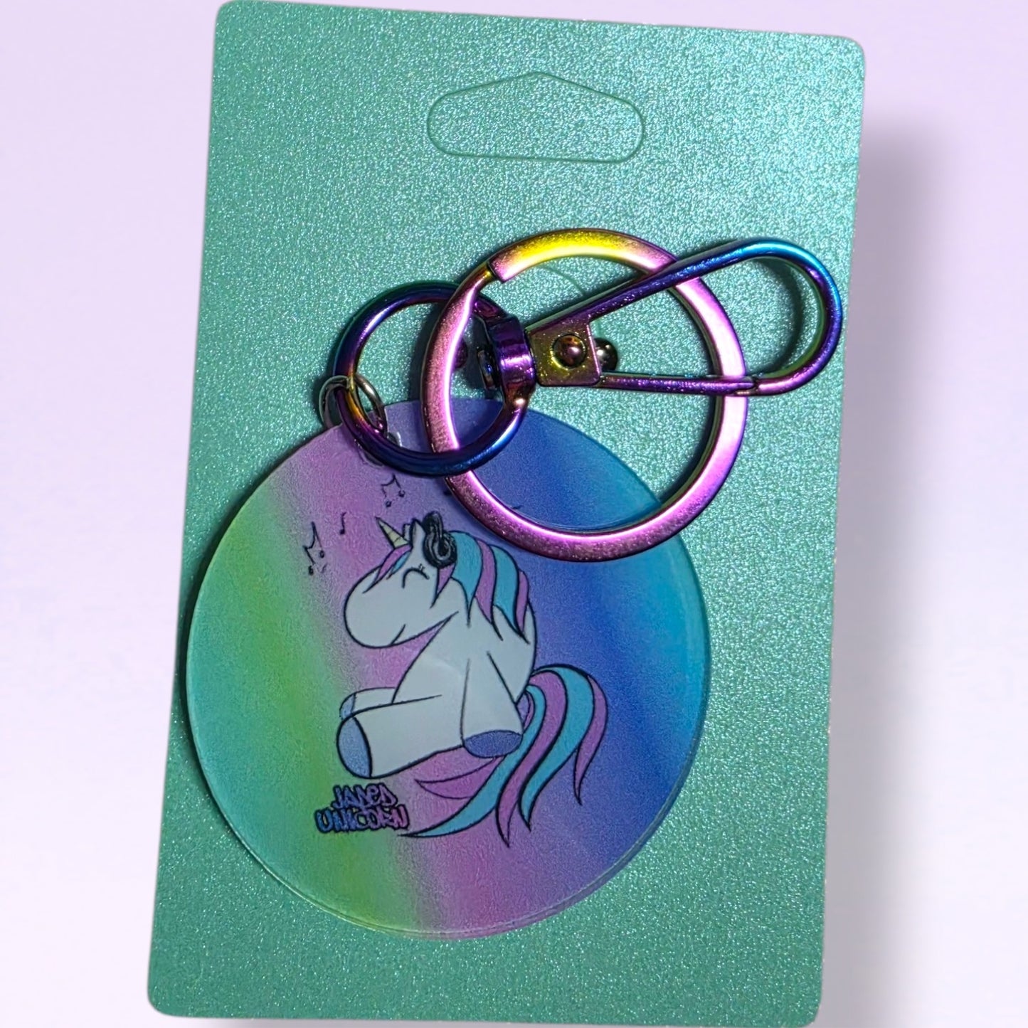 Jaded Unicorn Acrylic Keyring - Rainbow