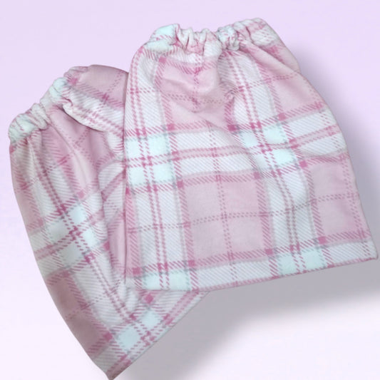 Stirrup Socks - Pale Pink Plaid