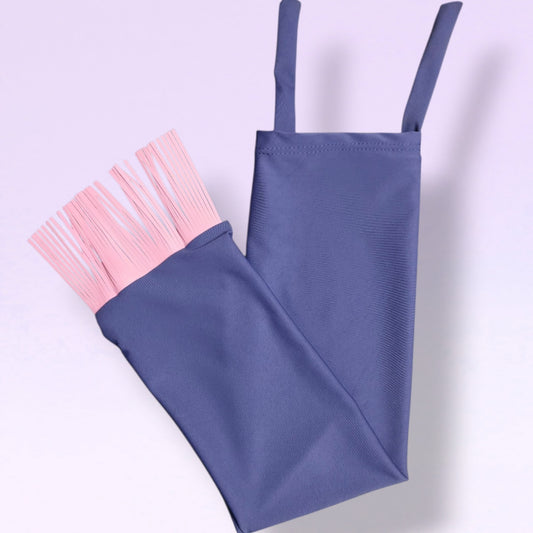 Swish Slinky Tail Bag - Navy with pale pink tassels