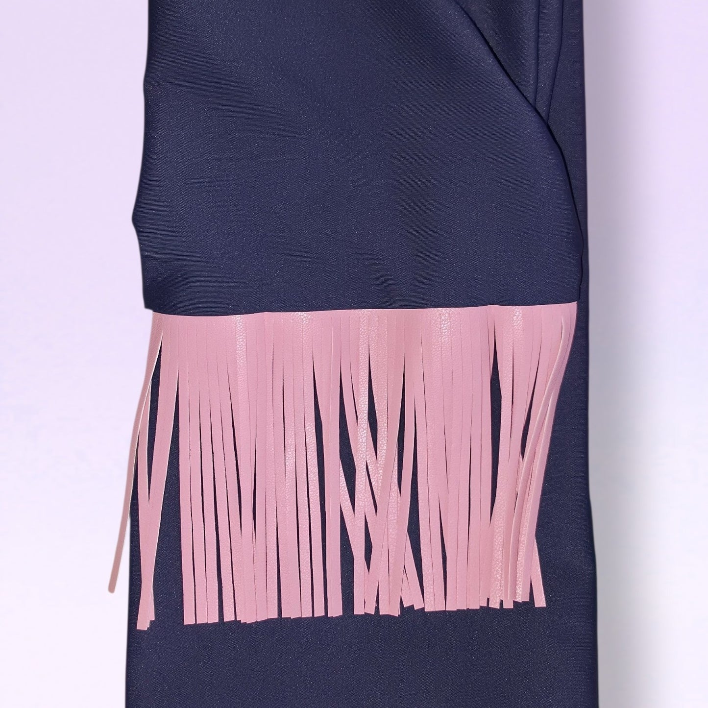 Swish Slinky Tail Bag - Navy with pale pink tassels