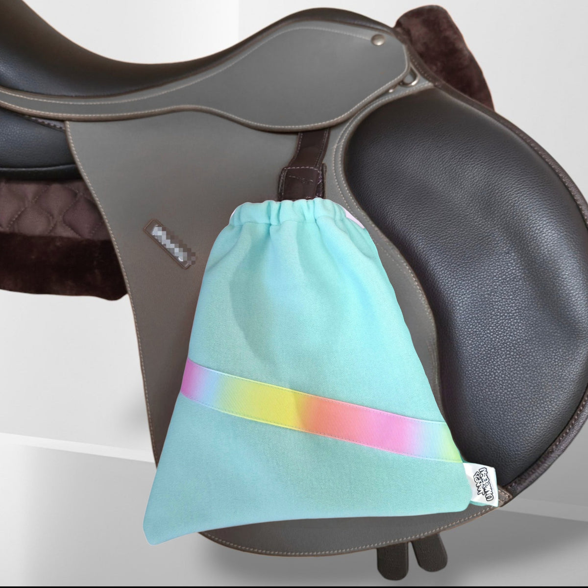 Stirrup Socks - Pastel Mint Rainbow