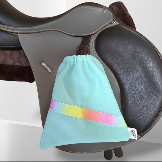 Stirrup Socks - Pastel Mint Rainbow