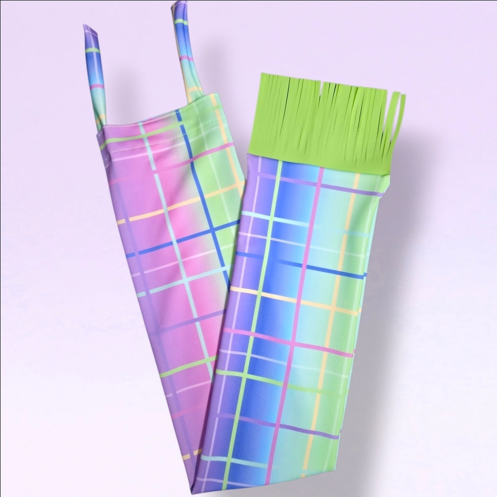 Swish Slinky Tail Bag - Neon Rainbow Plaid