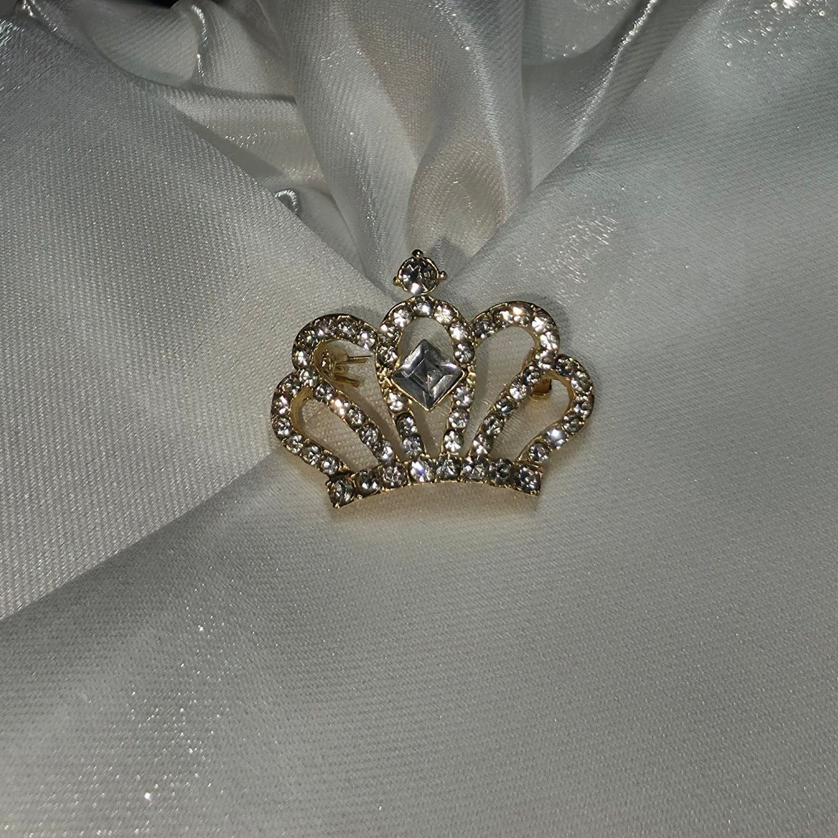 Gold Jewel Princess Crown Brooch